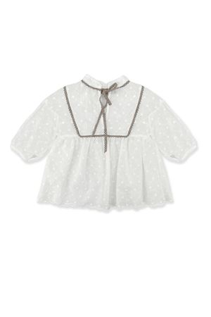 Blusa in morbido tessuto di cotone bianco LA STUPENDERIA KIDS | TJCM76Q29.